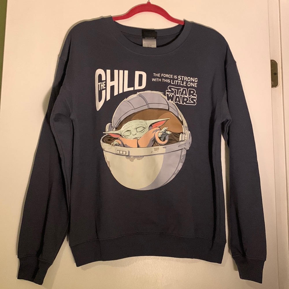 Juniors Disney Star Wars Baby Yoda Sweatshirt Size M (7-9)